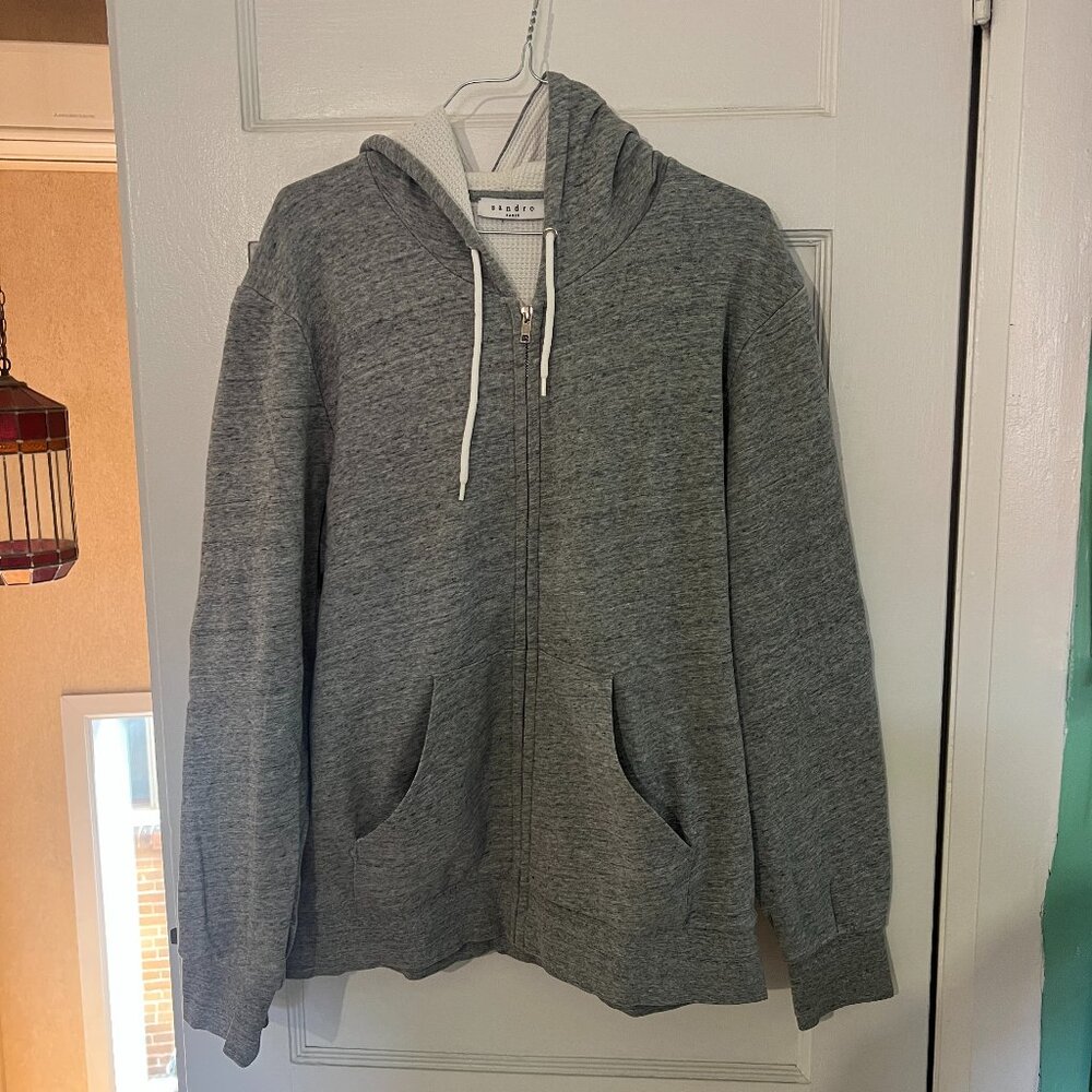Sandro Gray Zip Up Sweater